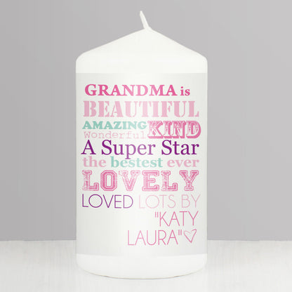 Personalised She Is... Pillar Candle from Heartfelt Gifts