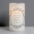 Personalised Ornate Frame LED Candle from Heartfelt Gifts