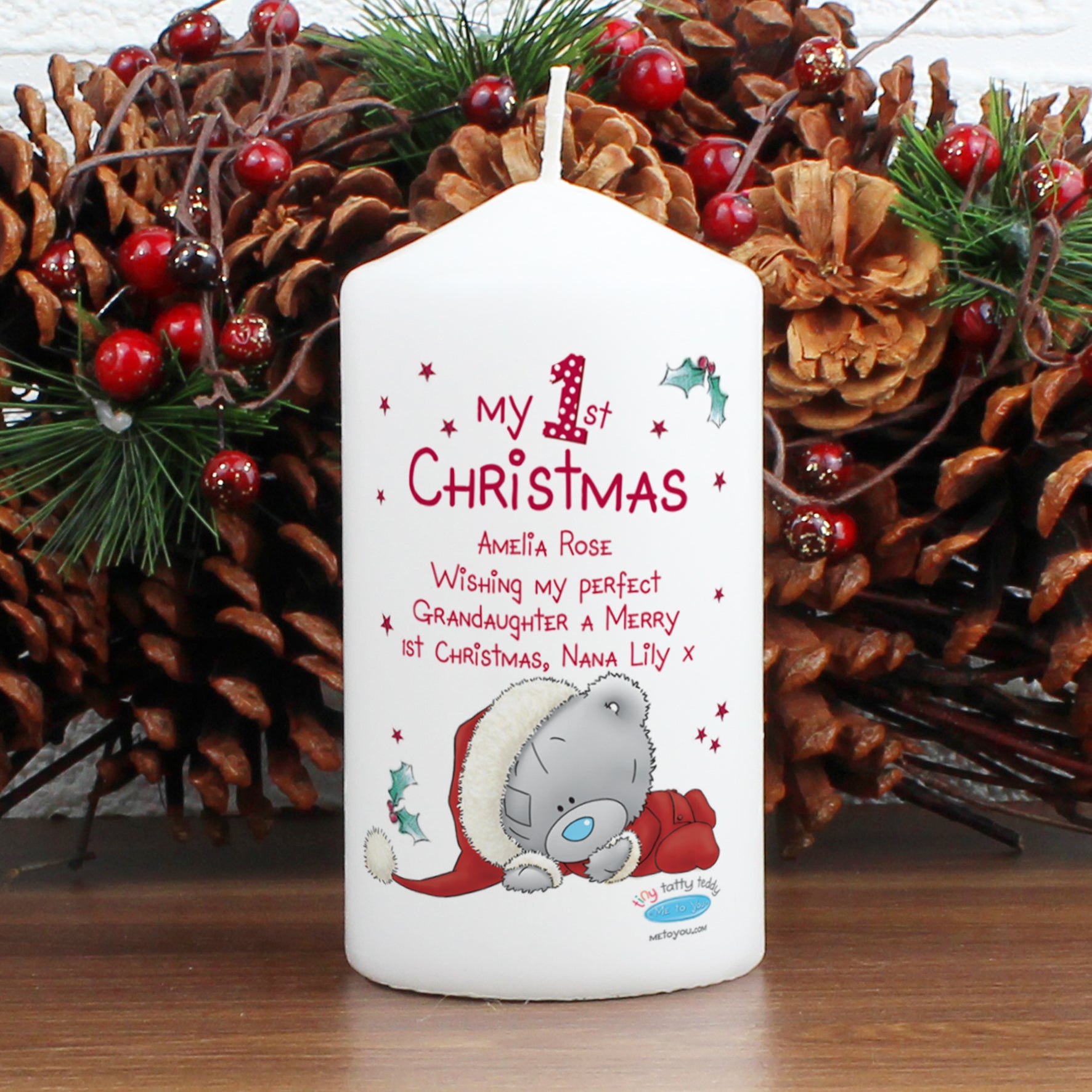 Personalised Me To You My 1st Christmas Pillar Candle from Heartfelt Gifts