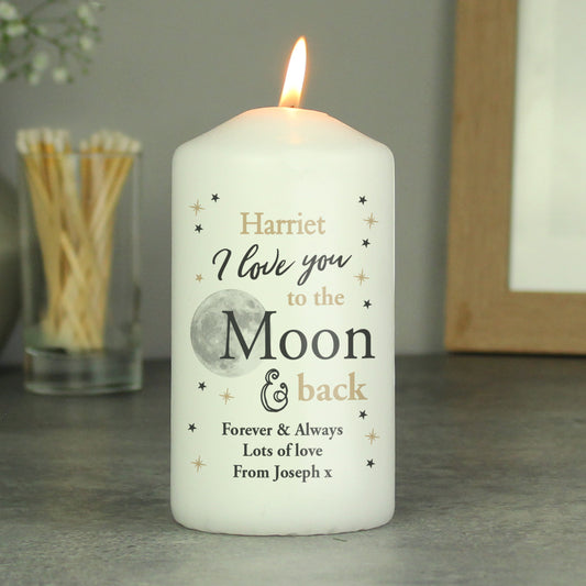 Personalised To the Moon and Back... Pillar Candle - image 2