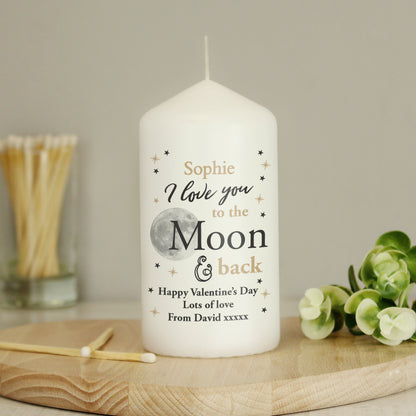 Personalised To the Moon and Back... Pillar Candle - image 3