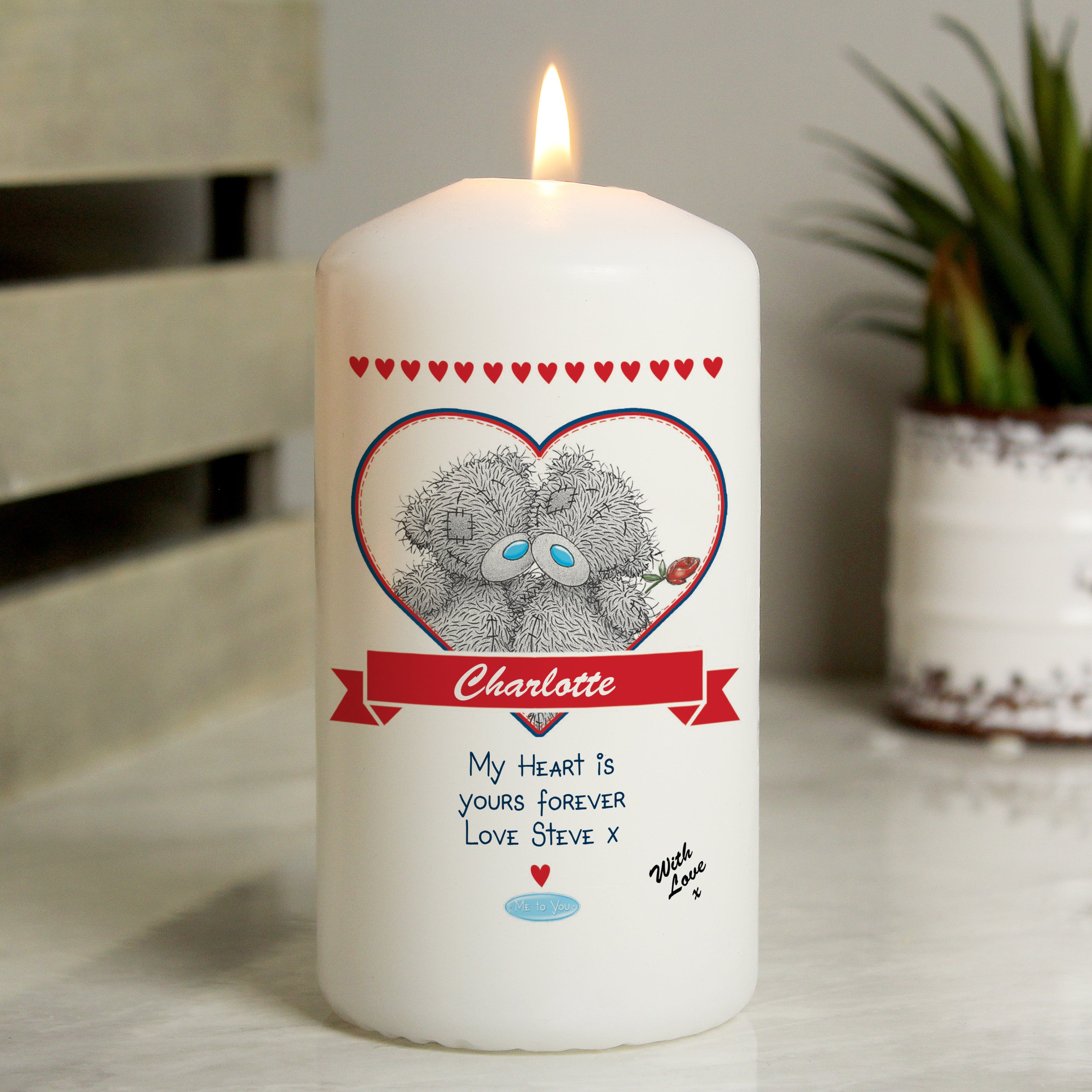 Personalised Me to You Couple Pillar Candle from Heartfelt Gifts