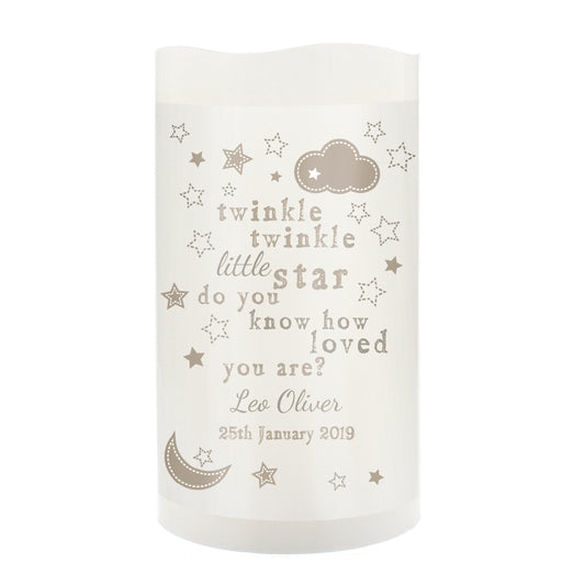Personalised Twinkle Twinkle Nightlight LED Candle - image 2