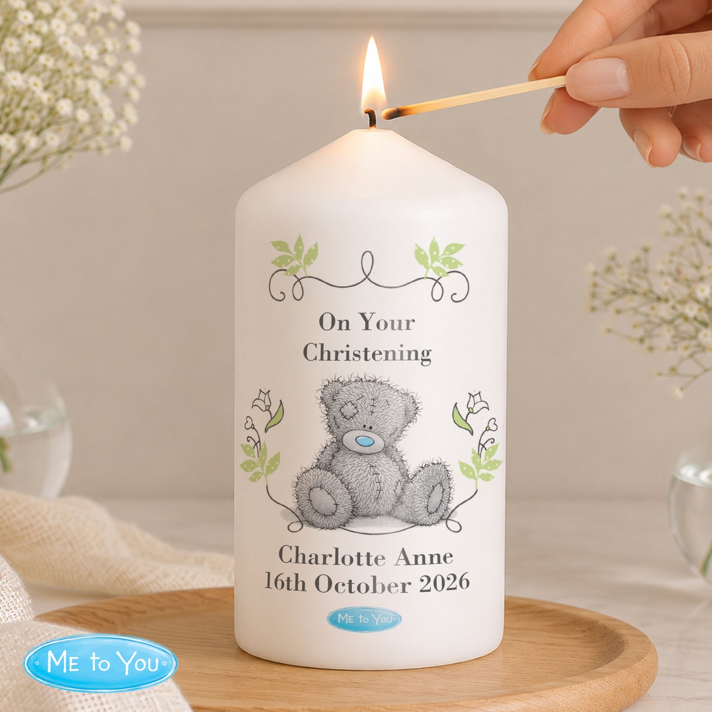 Personalised Me To You Religious Cross Pillar Candle - image 3