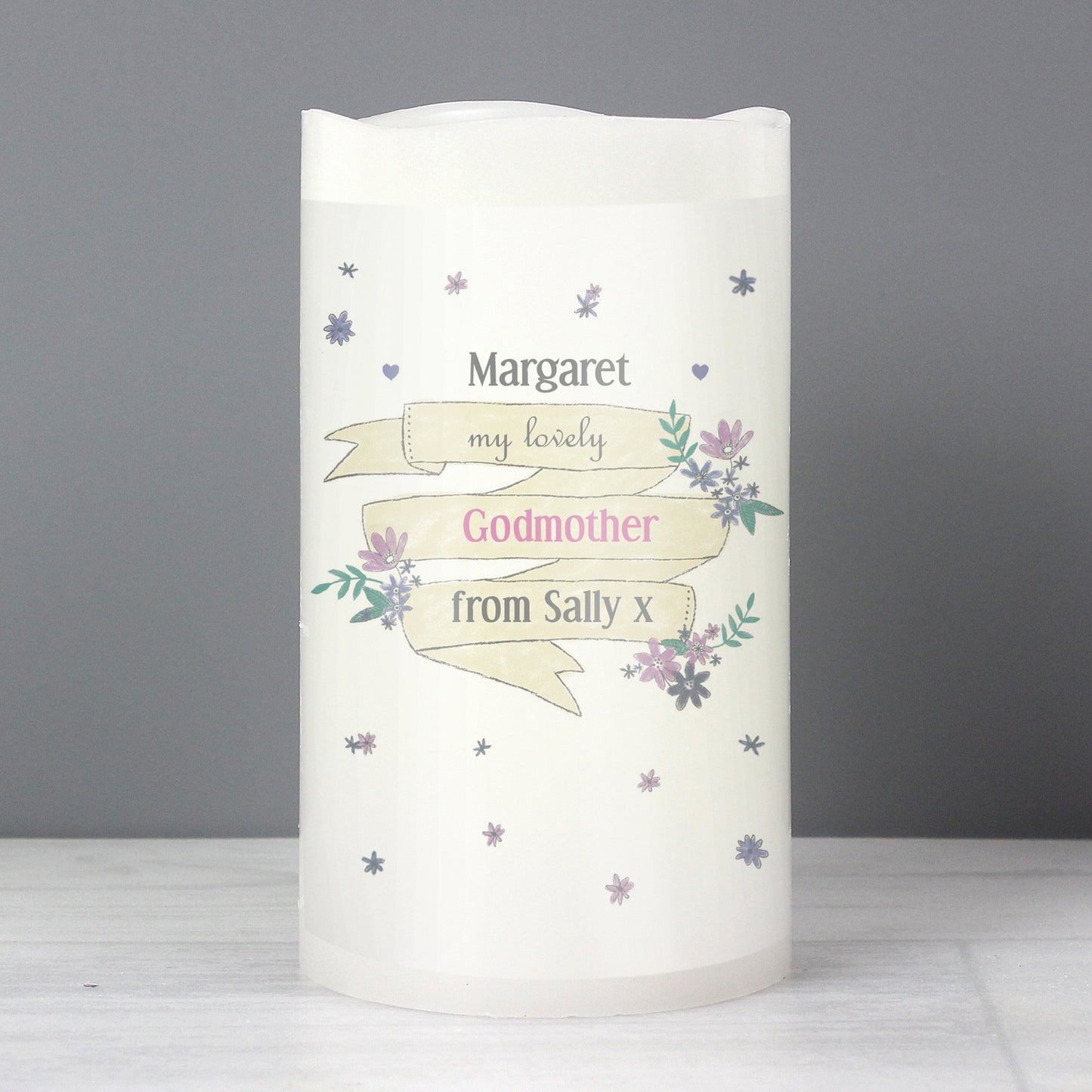 Personalised Garden Bloom LED Candle from Heartfelt Gifts