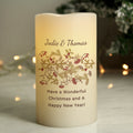 Personalised Christmas Floral LED Candle from Heartfelt Gifts