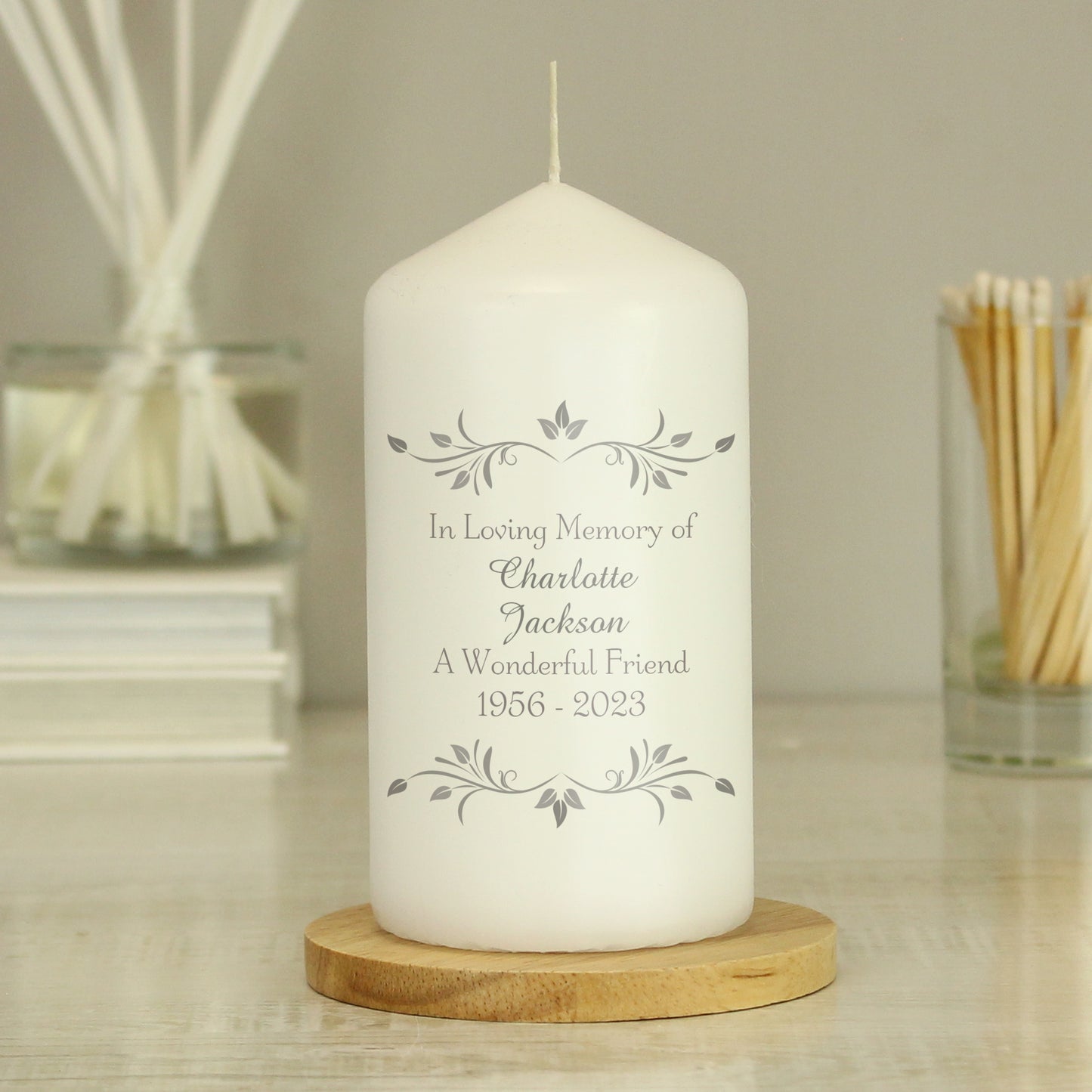 Personalised Sentiments Pillar Candle from Heartfelt Gifts
