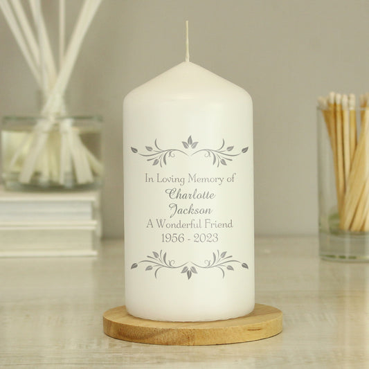 Personalised Sentiments Pillar Candle from Heartfelt Gifts