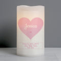 Personalised Stitch & Dot Baby Girl Night Light LED Candle from Heartfelt Gifts