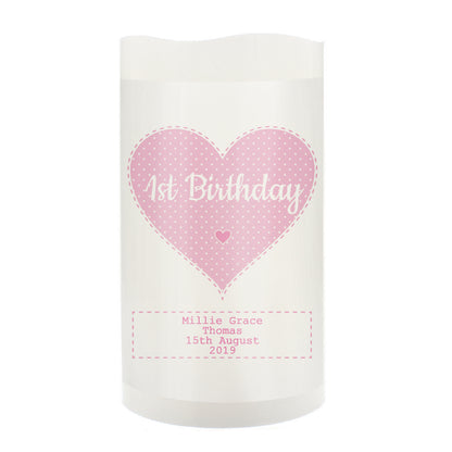 Personalised Stitch & Dot Baby Girl Night Light LED Candle - image 6