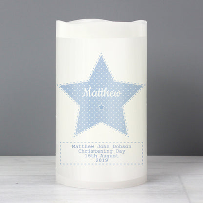 Personalised Stitch & Dot Baby Boy Nightlight LED Candle - image 3