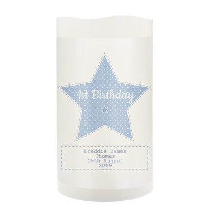 Personalised Stitch & Dot Baby Boy Nightlight LED Candle - image 5