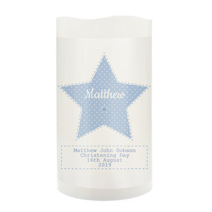 Personalised Stitch & Dot Baby Boy Nightlight LED Candle - image 6