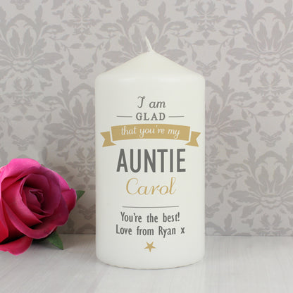 Personalised I Am Glad... Pillar Candle from Heartfelt Gifts