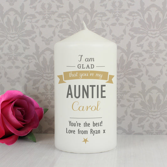 Personalised I Am Glad... Pillar Candle from Heartfelt Gifts