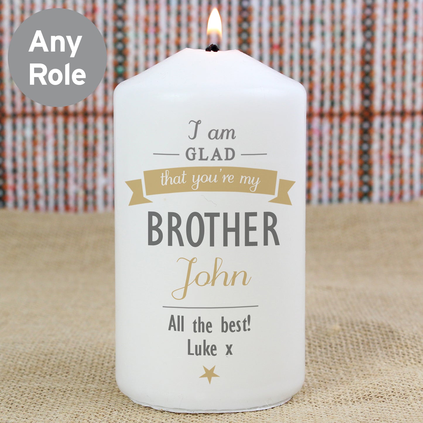 Personalised I Am Glad... Pillar Candle - image 5