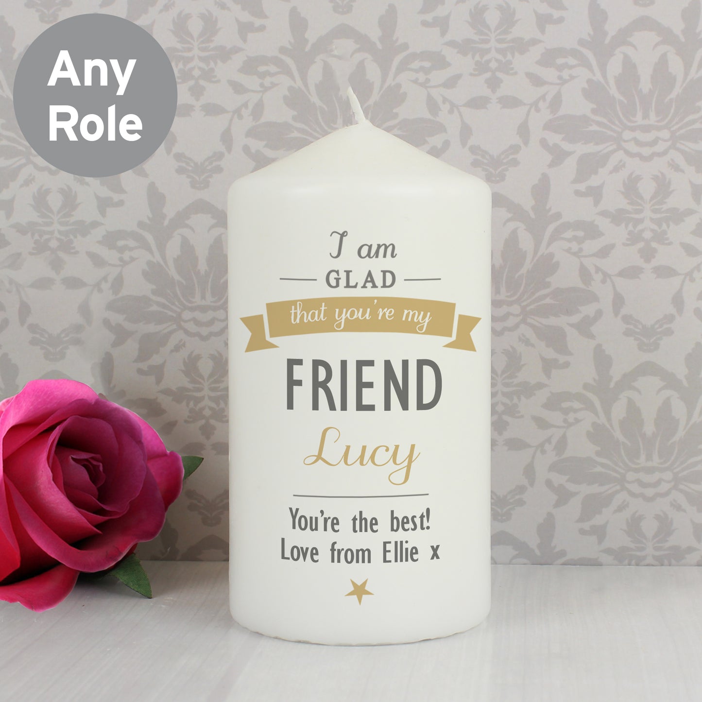 Personalised I Am Glad... Pillar Candle - image 6