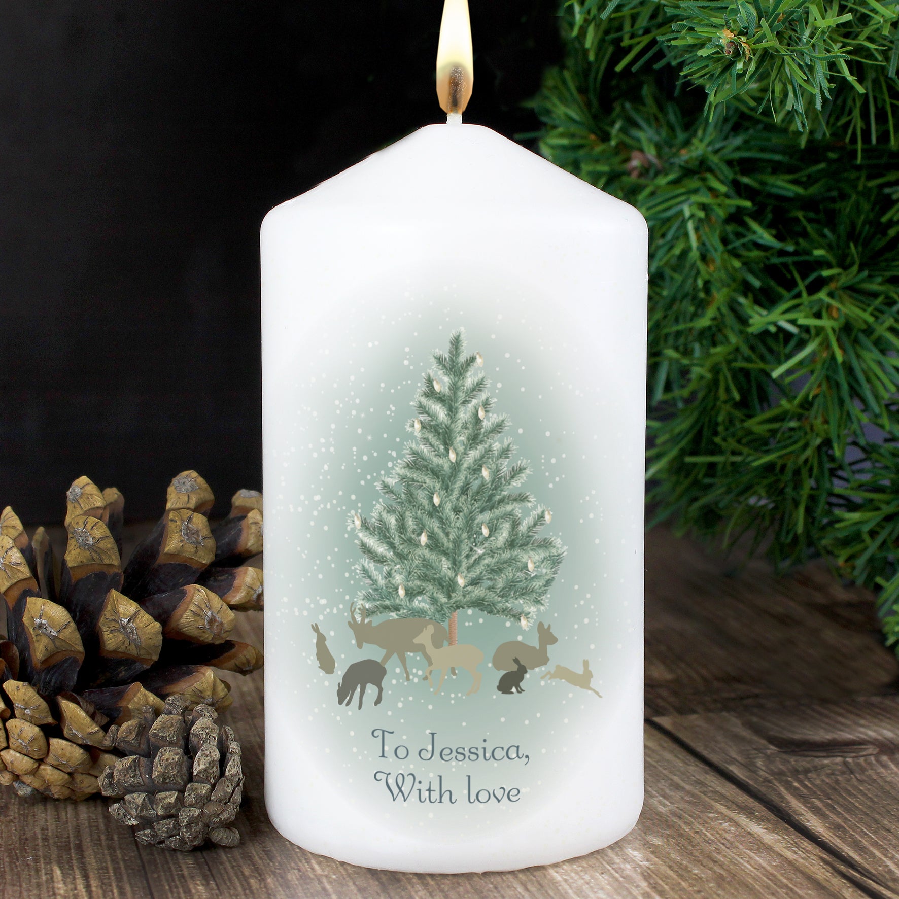 Personalised A Winter's Night Pillar Candle - image 3