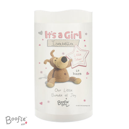 Personalised Boofle It's a Girl Nightlight LED Candle - image 2