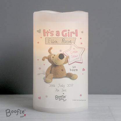 Personalised Boofle It's a Girl Nightlight LED Candle - image 3
