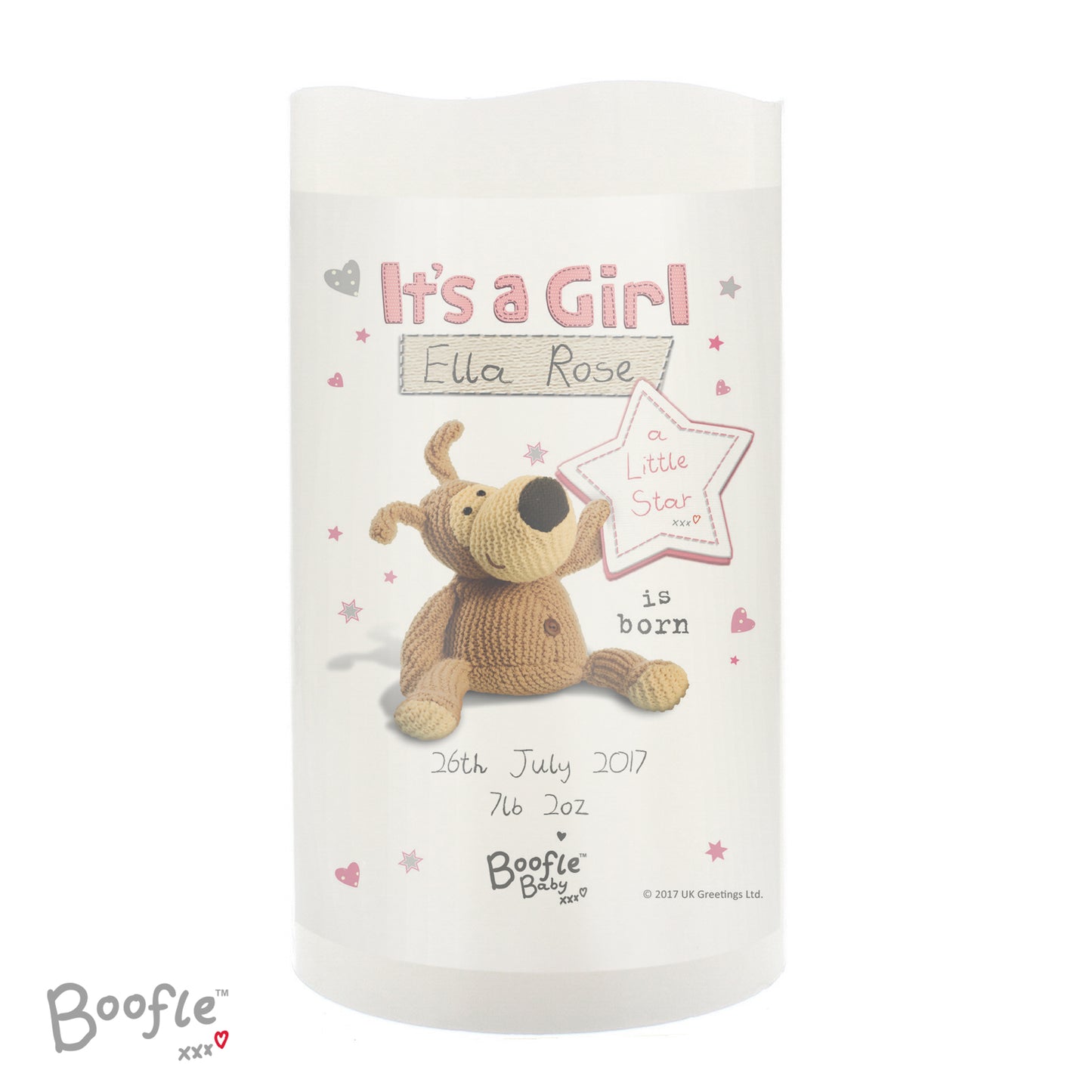 Personalised Boofle It's a Girl Nightlight LED Candle - image 4