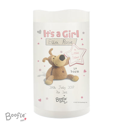 Personalised Boofle It's a Girl Nightlight LED Candle - image 4