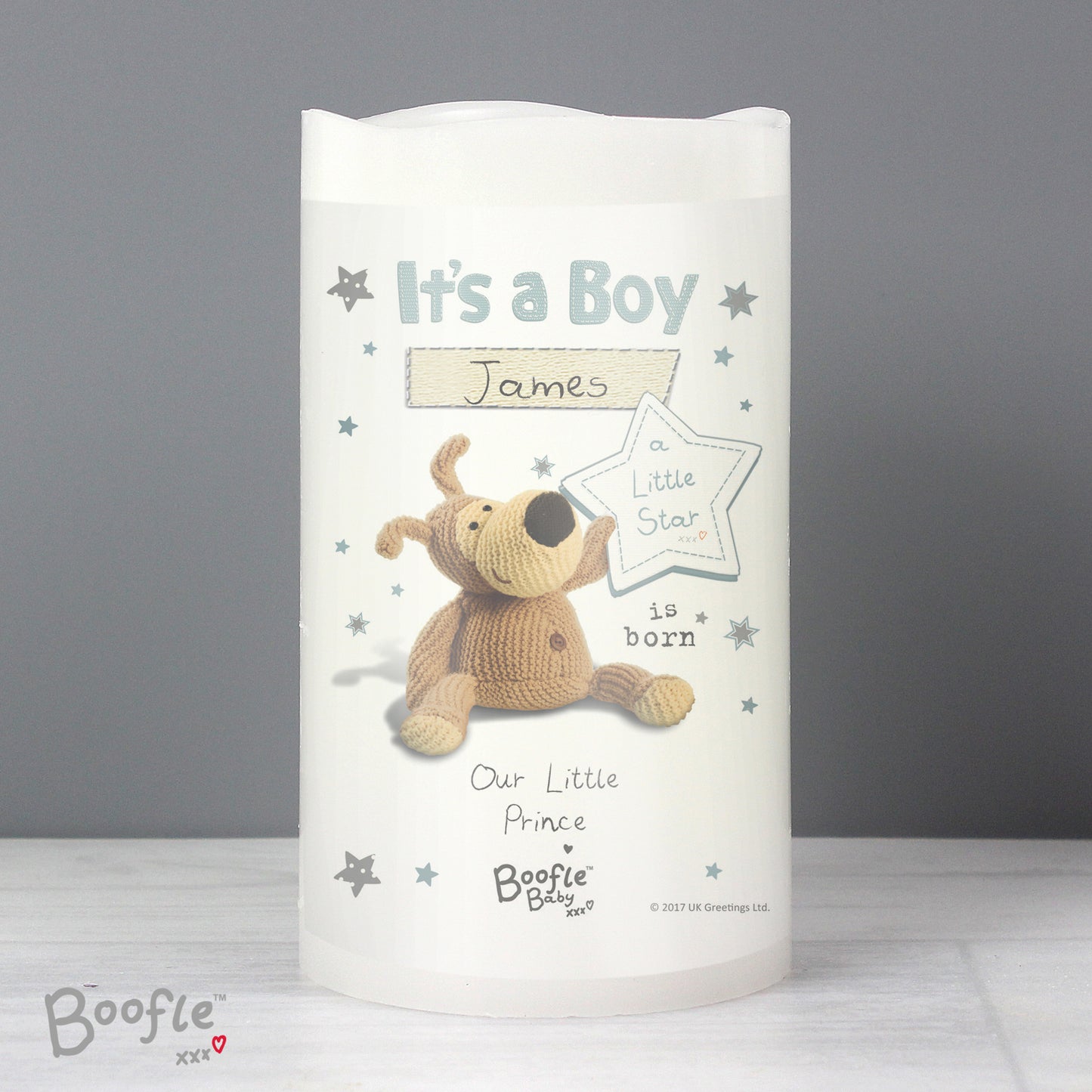 Personalised Boofle It's a Boy Nightlight LED Candle from Heartfelt Gifts