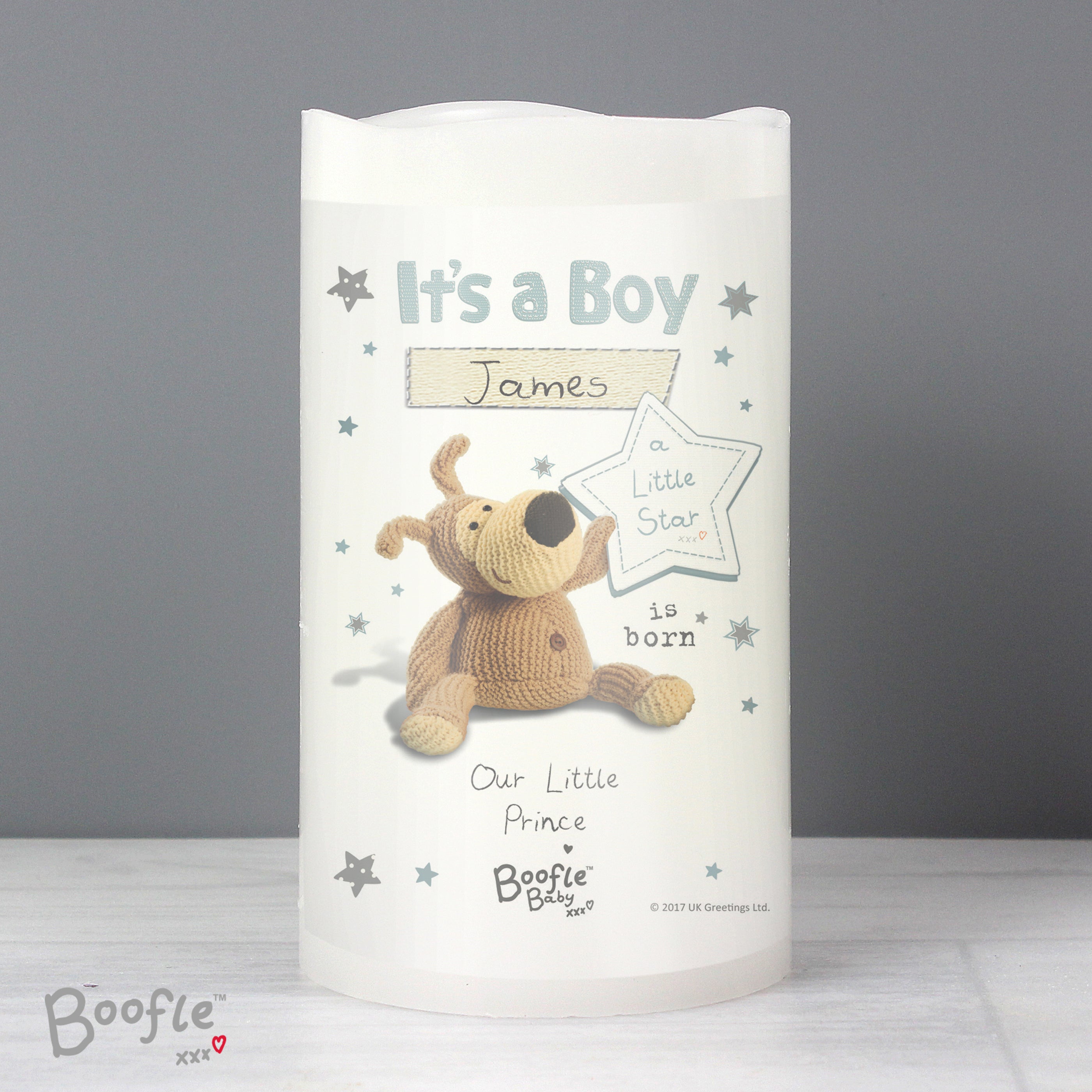 Personalised Boofle It's a Boy Nightlight LED Candle from Heartfelt Gifts