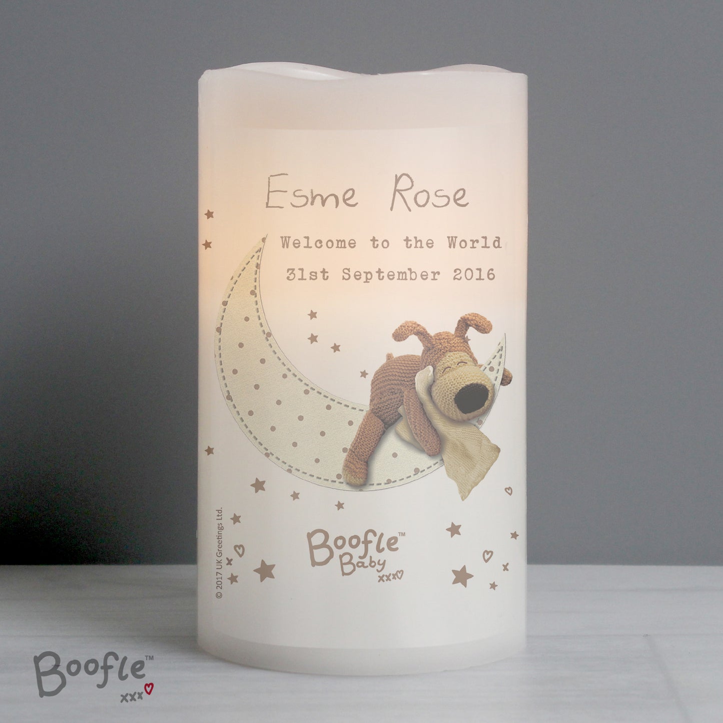 Personalised Boofle Baby Nightlight LED Candle - image 3