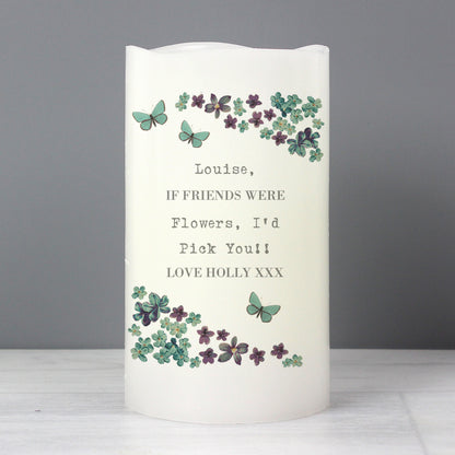 Personalised Forget Me Not LED Candle from Heartfelt Gifts
