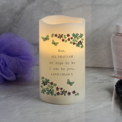 Personalised Forget Me Not LED Candle - image 3