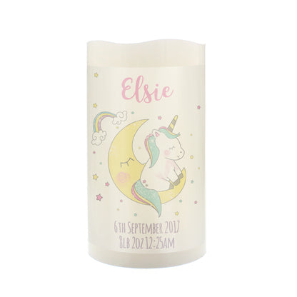 Personalised Baby Unicorn Nightlight LED Candle - image 2