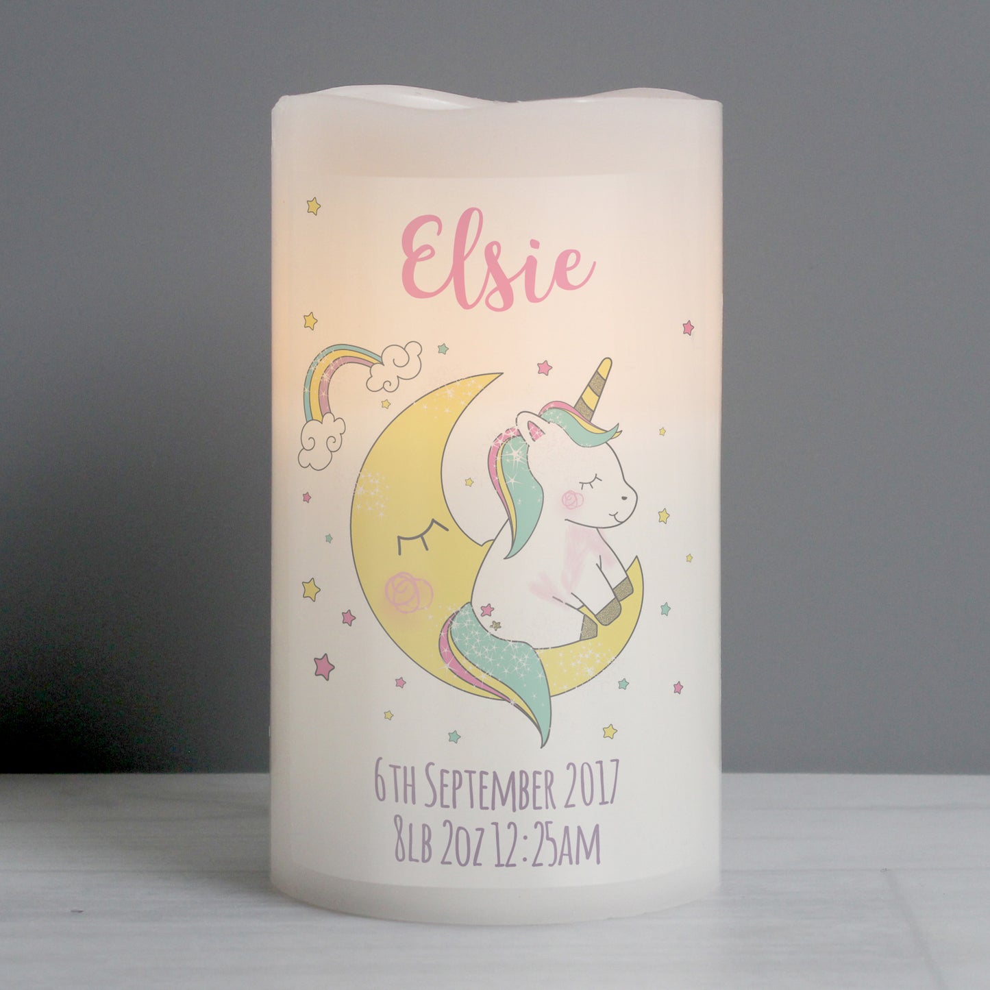 Personalised Baby Unicorn Nightlight LED Candle - image 3