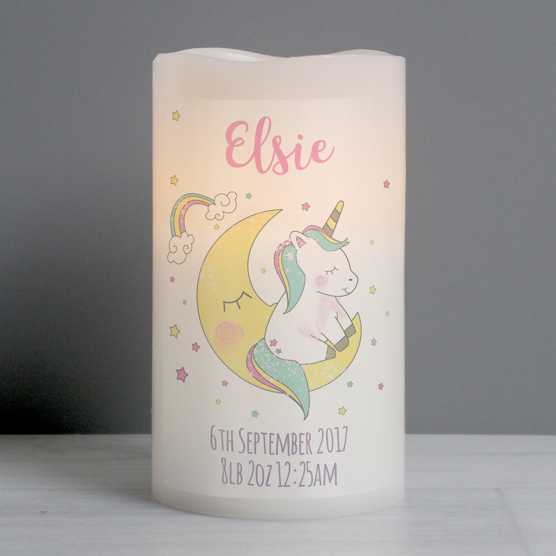 Personalised Baby Unicorn Nightlight LED Candle - image 3