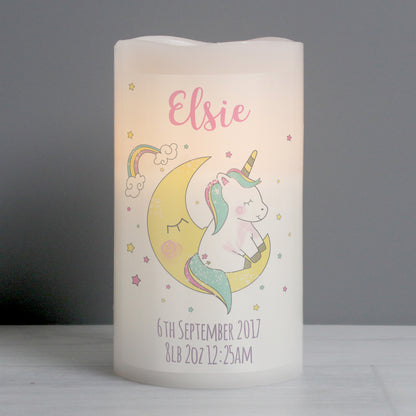Personalised Baby Unicorn Nightlight LED Candle - image 3