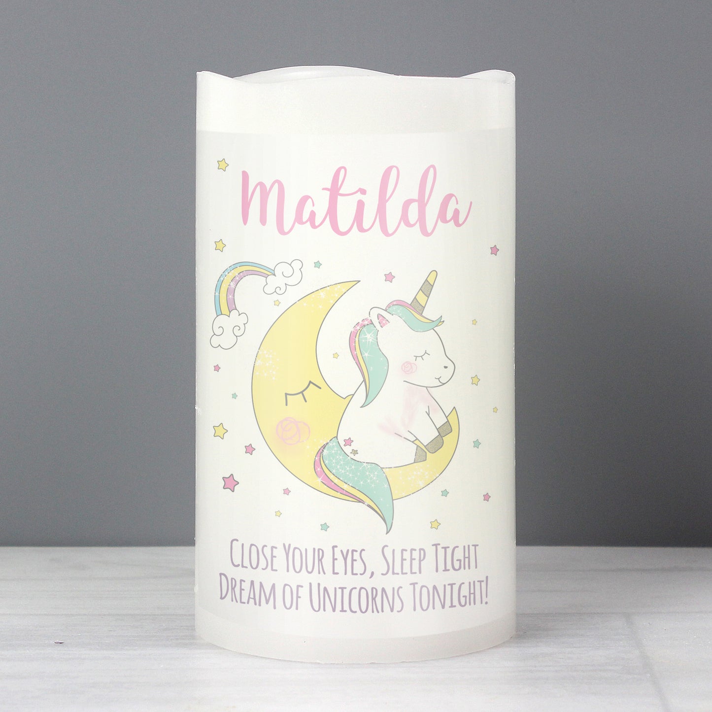 Personalised Baby Unicorn Nightlight LED Candle - image 4