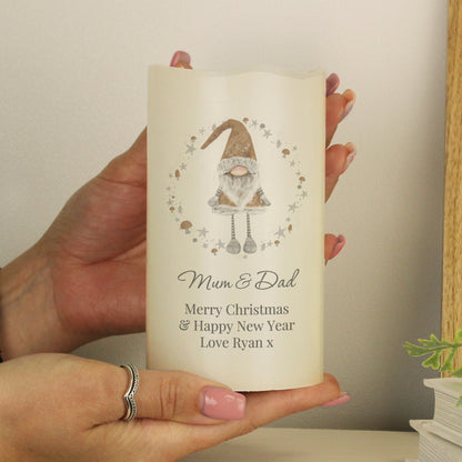 Personalised Christmas Gonk LED Candle - image 2