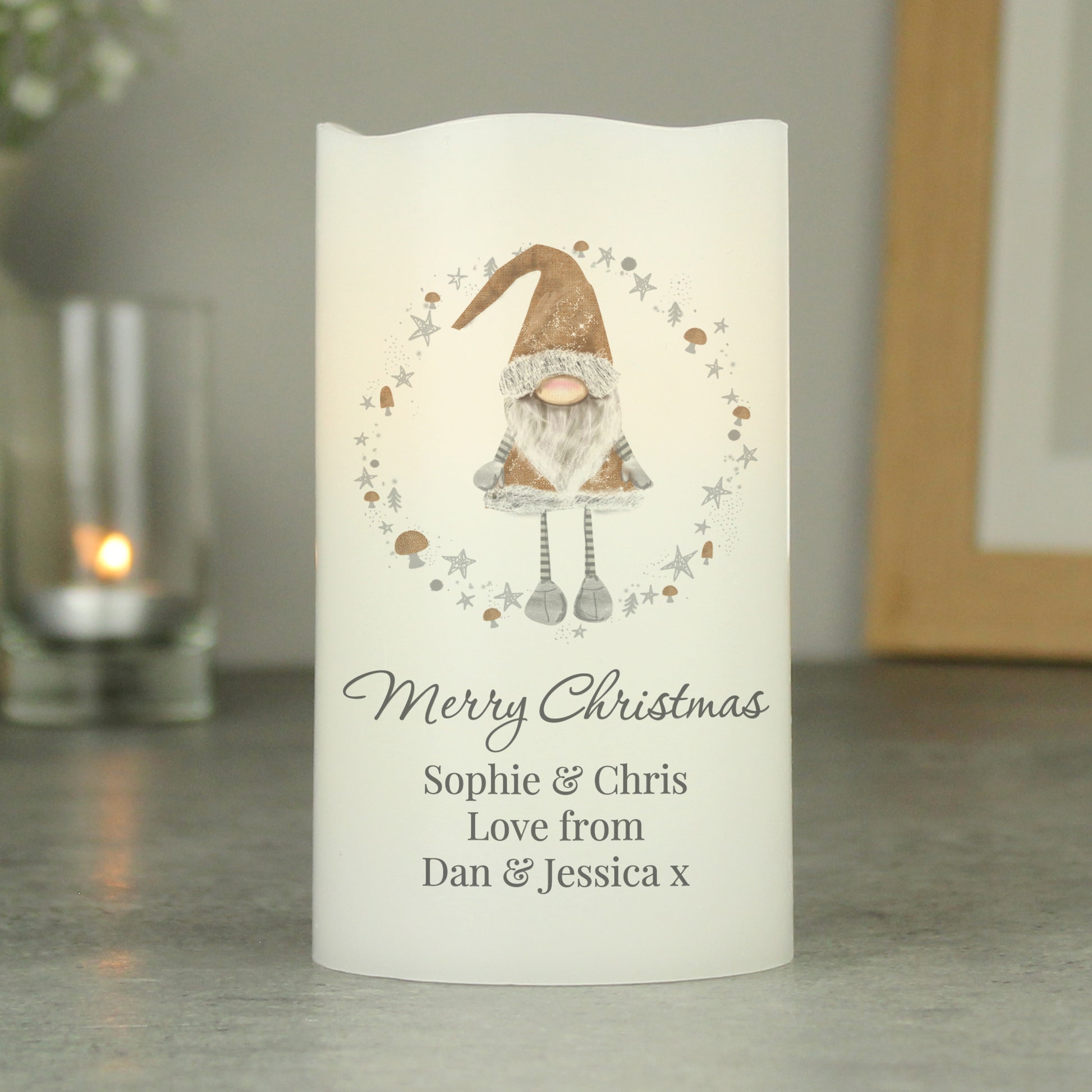 Personalised Christmas Gonk LED Candle - image 4