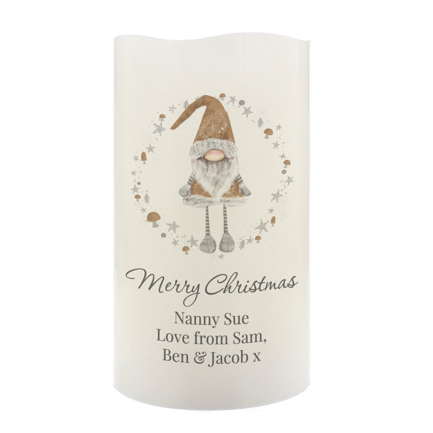 Personalised Christmas Gonk LED Candle - image 5