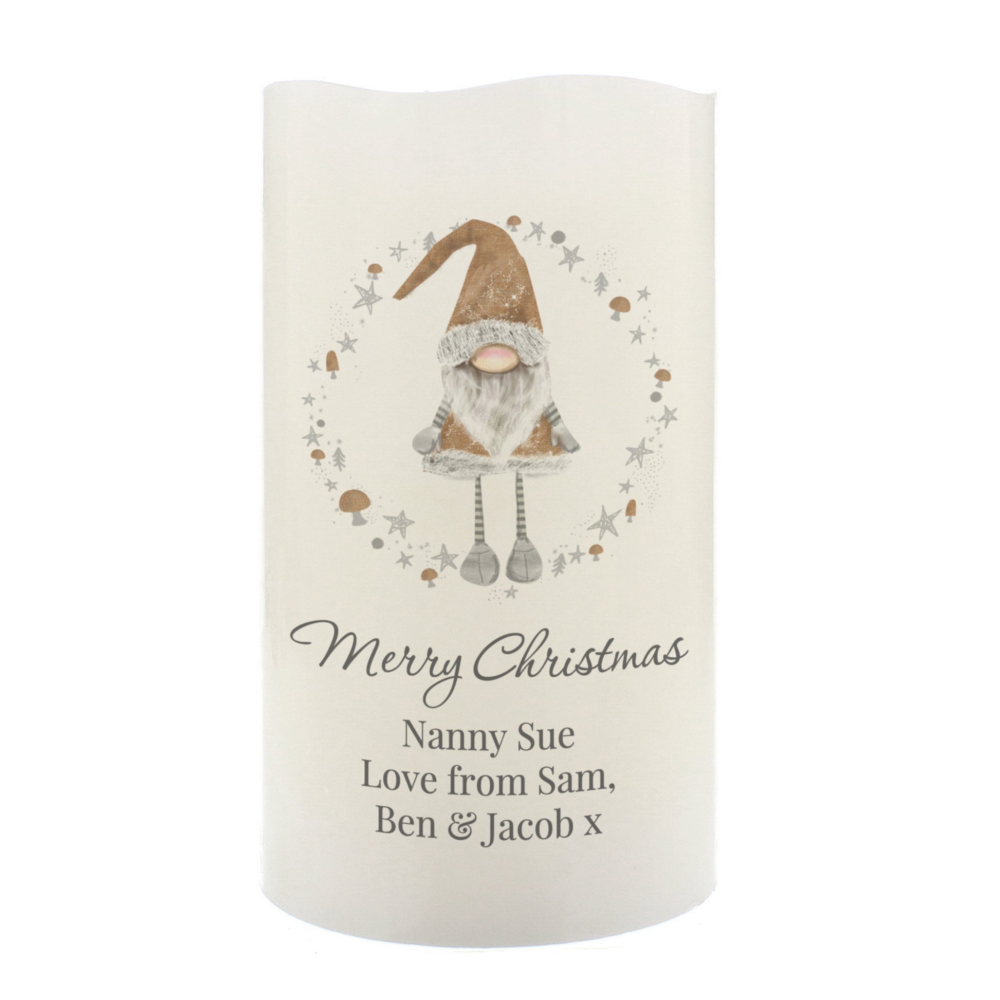 Personalised Christmas Gonk LED Candle - image 5