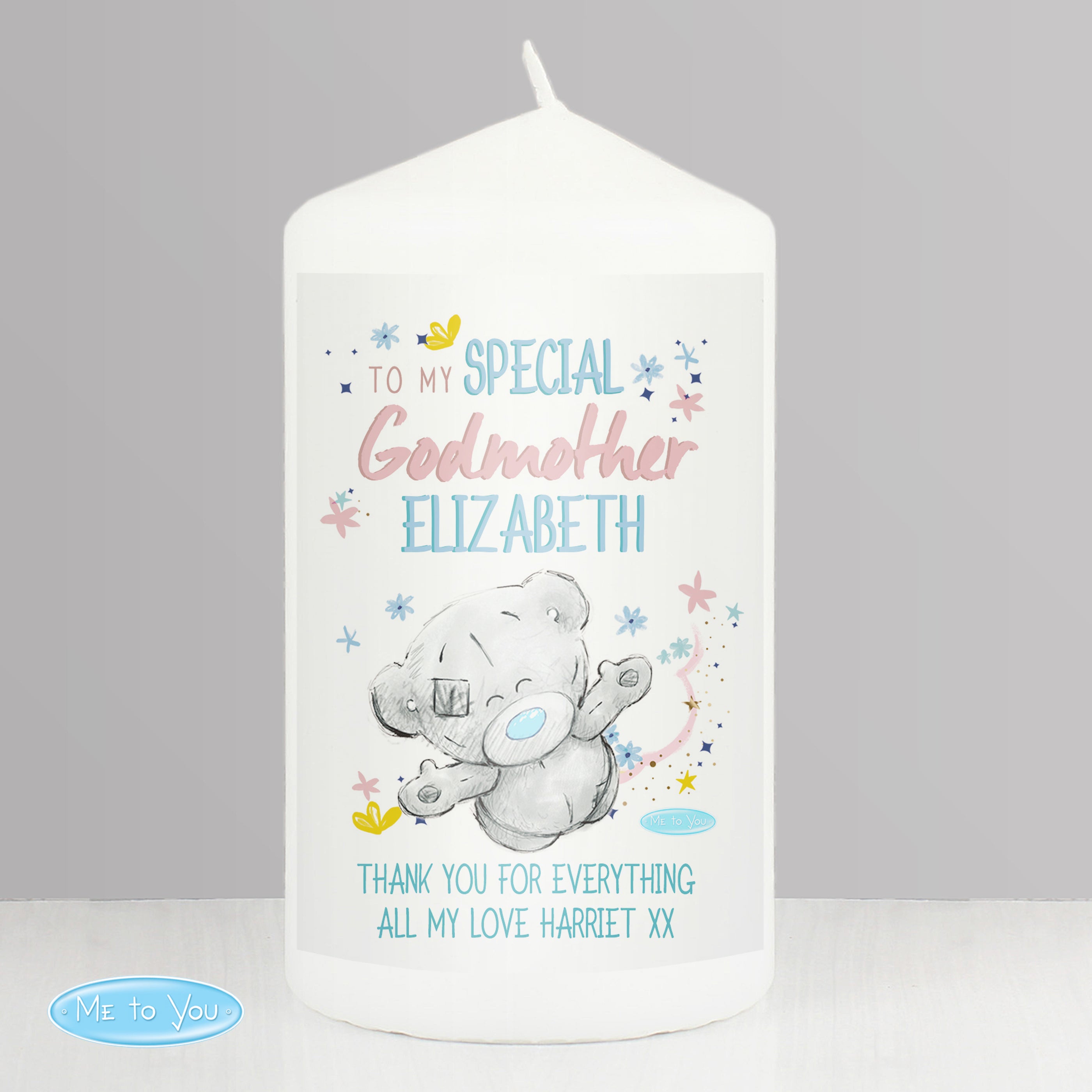 Personalised Me to You Godmother Pillar Candle from Heartfelt Gifts