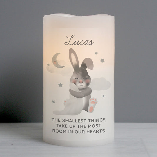 Personalised Baby Bunny LED Candle from Heartfelt Gifts