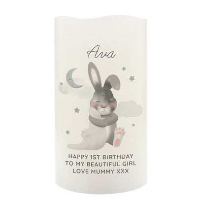 Personalised Baby Bunny LED Candle - image 2