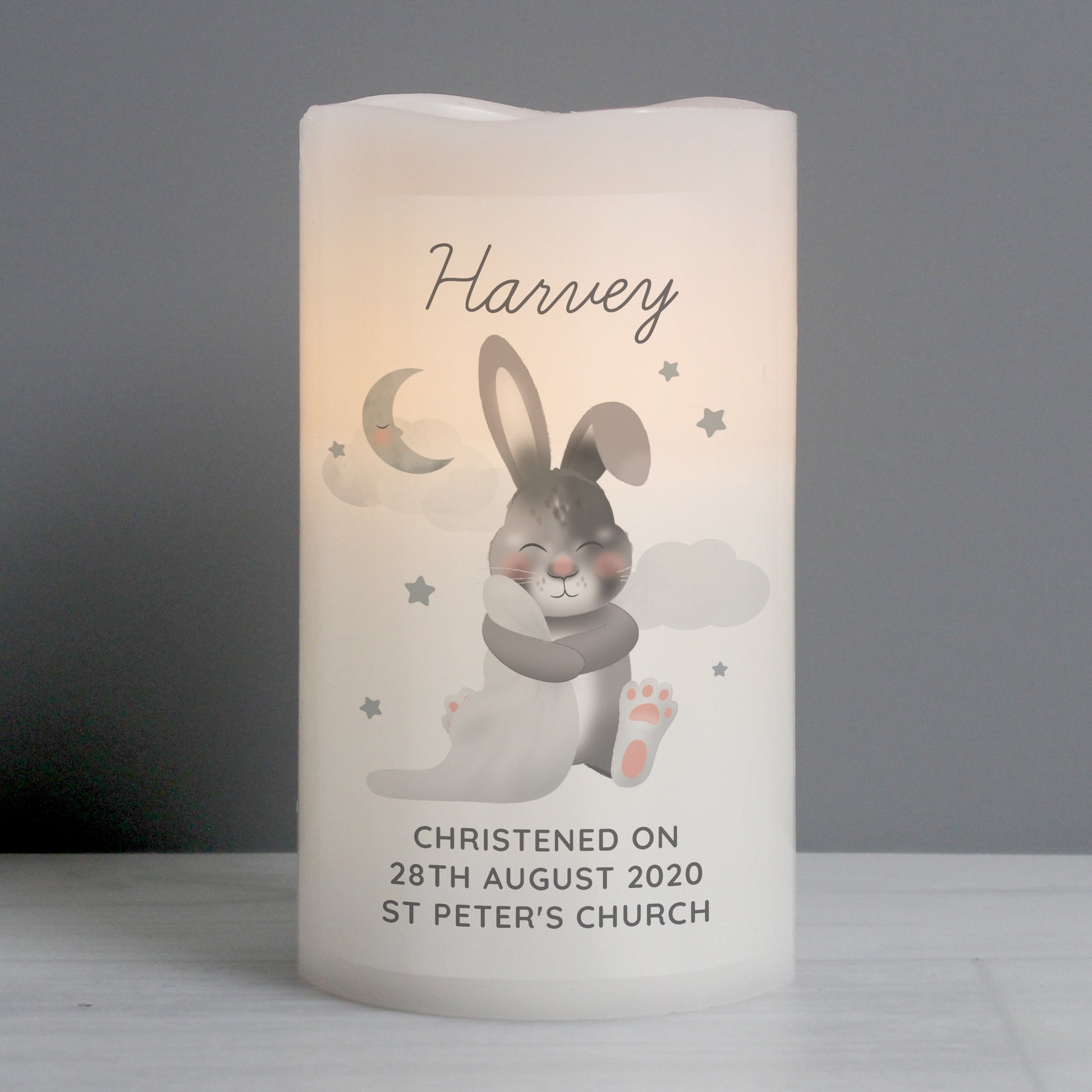 Personalised Baby Bunny LED Candle - image 5