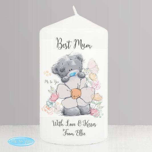 Personalised Me to You Floral Pillar Candle from Heartfelt Gifts