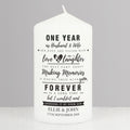 Personalised Typography Anniversary Pillar Candle from Heartfelt Gifts