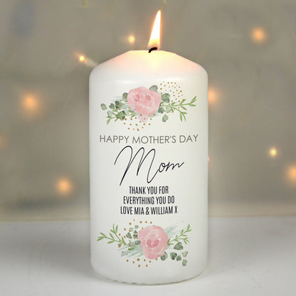 Personalised Abstract Rose Pillar Candle - image 4