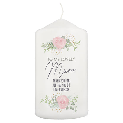 Personalised Abstract Rose Pillar Candle - image 5