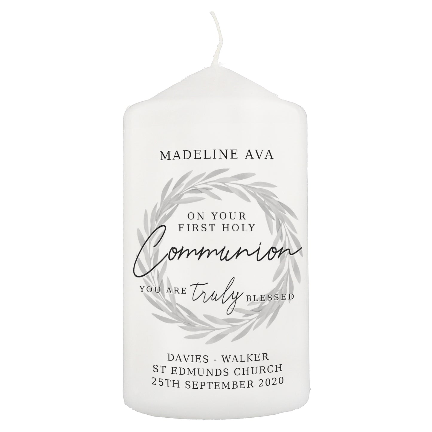 Personalised 'Truly Blessed' First Holy Communion Pillar Candle - image 2