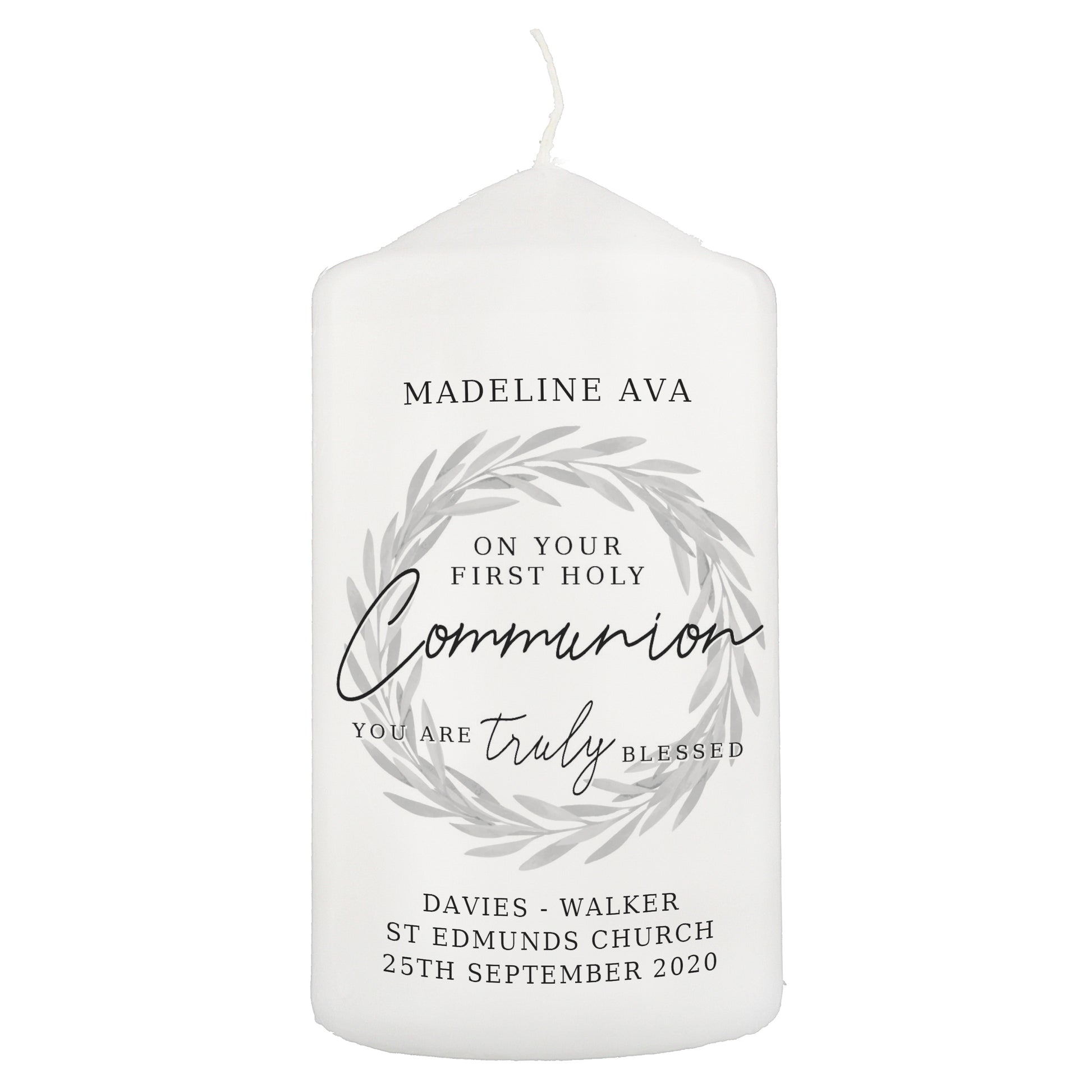 Personalised 'Truly Blessed' First Holy Communion Pillar Candle - image 2